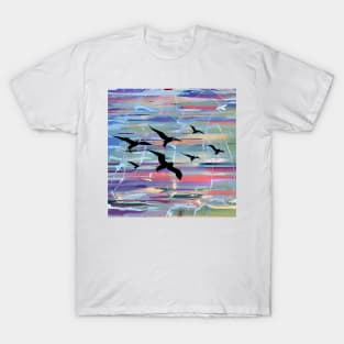 Birds in Flight Abstract T-Shirt